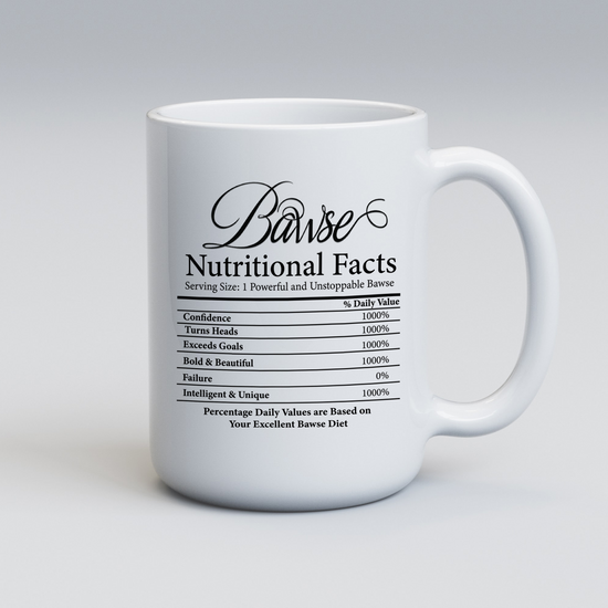 BAWSE Nutritional Facts Mug
